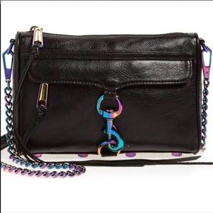 Rebecca Minkoff Mini MAC Oil Slick leather bag with Iridescent hardware, unique